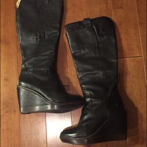 Frye Black Wedge Boots